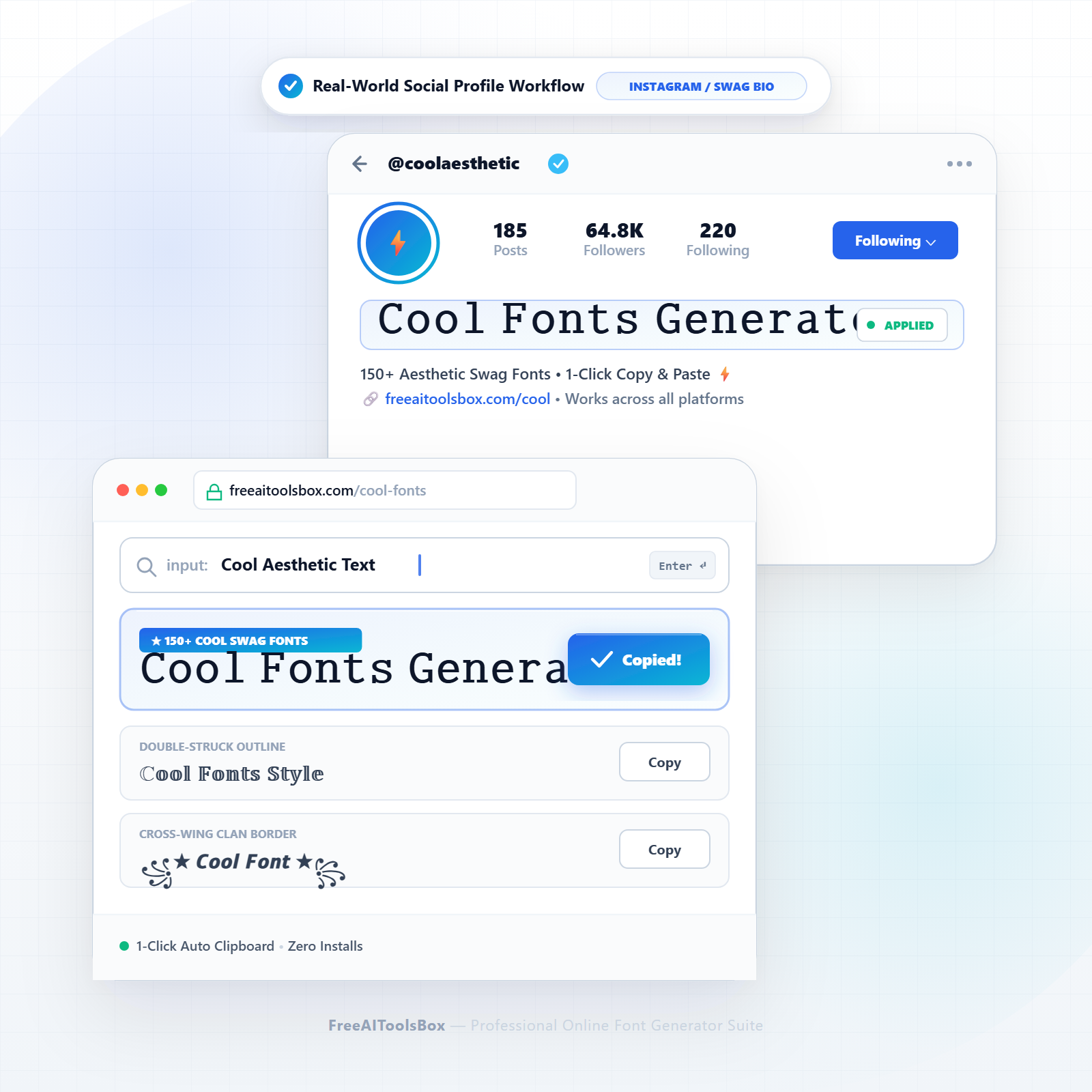 Cool Font Generator Social Media Bio and Gaming Gamertag Workflow